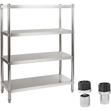 Etagère - Royal Catering - Dimensions: 120 x 48,5 x 155 cm - 4 Étagères - Inox (1/5)