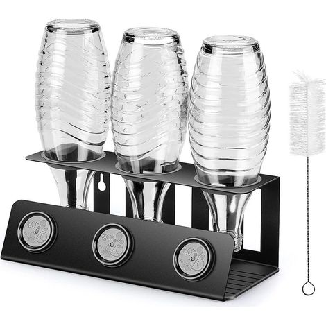 3 pièces porte-bouteilles, égouttoir avec bac amovible et support de couvercle, compatible SodaStream Crystal et Emil (1/5)