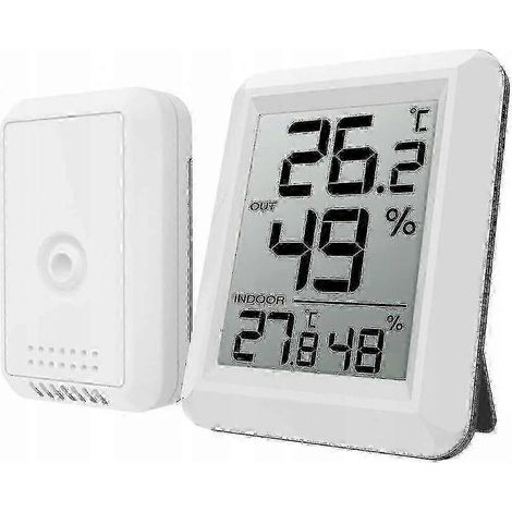 Kabelloses Thermometer-Hygrometer für den Innen- und Außenbereich, weiß (1/5)