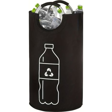 Collapsible Bottle Recycling Bin - 18.2 Gallon Polyester Collector, Multifunctional Cylindrical Trash Can for Home Use, No Electricity Required MUMU (1/4)
