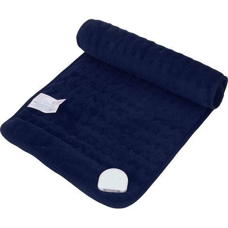 Couverture chauffante 30 x 60 cm, arrêt automatique, 6 niveaux de température, prise UE, 220-240 V CA, bleue, idéale pour les épaules et les genoux. (1/5)
