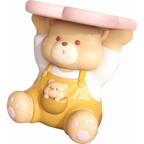 Plateau en résine représentant un ours assis mignon, plateau de rangement pour clés, cosmétiques, bijoux et boucles d'oreilles, décoration intérieure
