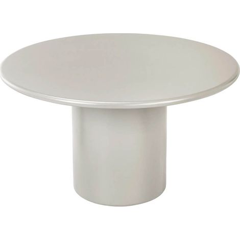 NAVALIA - Table repas ronde pied central en MDF laqué sable