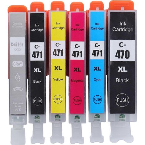 Cartouche d'encre pour imprimantes PIXMA MG5740, MG6840, MG7740, TS5040, TS6040 et TS8040, 6 couleurs, noire.