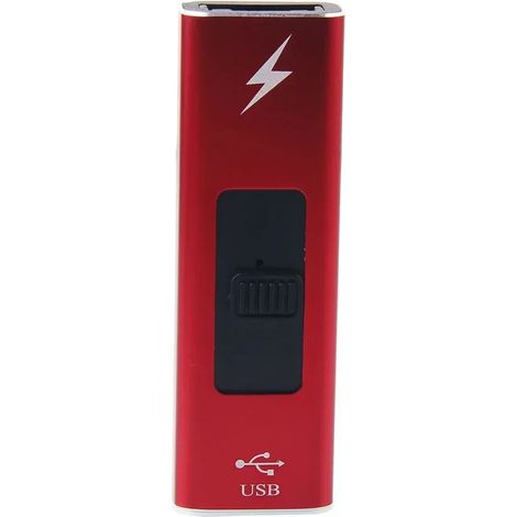 Windfestes Impulsbogenfeuerzeug, Plasma-USB-Ladegerät, flammenlose Outdoor-Kerze, ideal für Grillabende in der Küche, Geschenk für Männer, Neuheit, Sonderangebot, rot. (1/5)