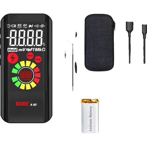 Multimetro digitale, batteria ricaricabile, rilevamento campi elettromagnetici, BSIDE A10 (1/2)