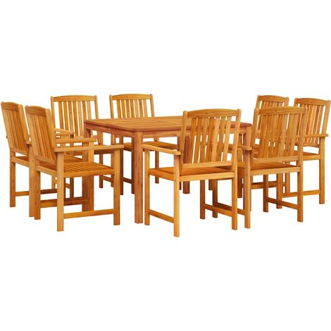 Maison Exclusive - Garten Essgruppe 9 stk. Braun Massivholz Akazi (1/5)