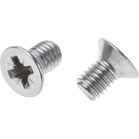 Vis à métaux RS PRO M6 à tête Fraisée Pozidriv en Acier Inoxydable, 10mm ( Prix pour Sachet de 50 )
