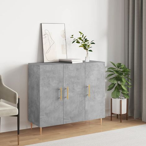 Buffet bas,Buffet Commode industriel gris béton 90x34x80 cm bois d'ingénierie -QS11734 (1/5)
