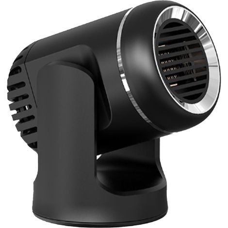 Chauffage et dégivrage de voiture 12 V, chauffage et refroidissement rapides, design ajouré, protection contre la surchauffe, faible niveau sonore, idéal pour les sorties hivernales (noir). (1/5)