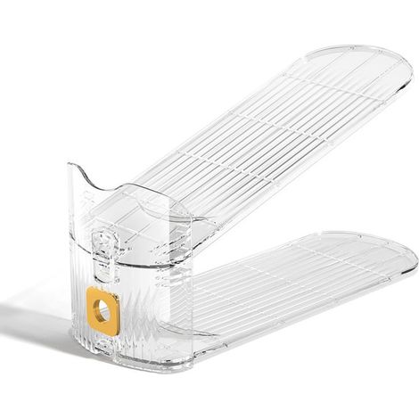 GDHZS- Lot de 4 Organisateur de Fentes pour Chaussures Support de Chaussures Ajustable Support de Chaussures Rangement pour Armoire(Transparent4) (1/5)