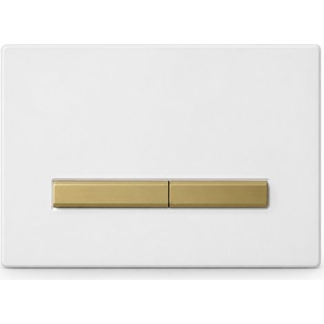 Placca di comando WC incassata doppio pulsante bianco oro 24,6 cm (1/5)