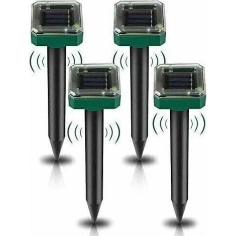 Répulsif solaire ultrason anti-taupes et rongeurs – Lot de 4 dispositifs extérieurs pour jardins, campagnols, serpents et gophers (1/4)