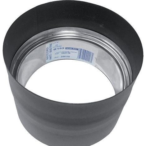TEN – Raccord fumisterie émail noir mat Ø 153 – Conduit rigide pour gaz, fioul, bois et charbon – Résistance aux acides et hautes températures