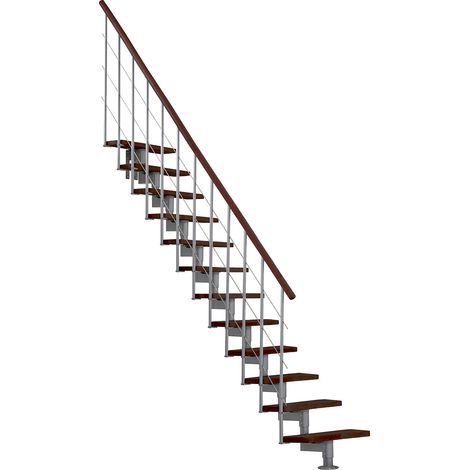 Minka Mittelholmtreppe Style 35 - 304cm Geschosshöhe Walnuss Grau