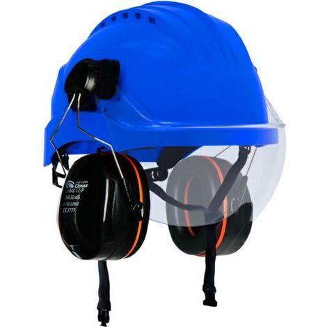 Elmetto di sicurezza Climax Curro-Visor Complet White, protezione integrale, design ergonomico, con visiera ad alta visibilità, ideale per lavori industriali e ad alto rischio.