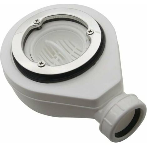 Siphon horizontal pour receveur de douche en polypropylène, débit 45 L/min, diamètre 90 mm, évacuation des eaux (1/3)