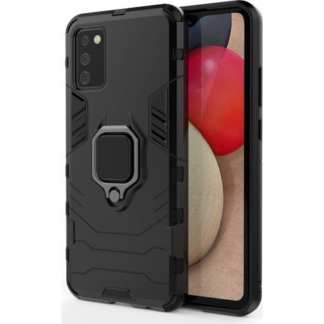 Étui pour Samsung Galaxy A02S, anneau de support, noir (1/5)