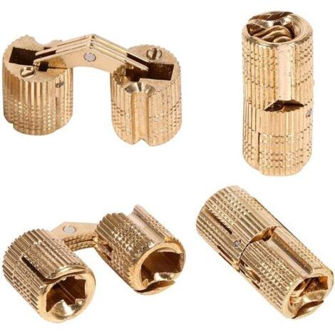 4pcs Cylindrical Hinges Invisible Hinge Brass Barrel Hinge for DIY Jewelry Box Hand Craft (10mm)
