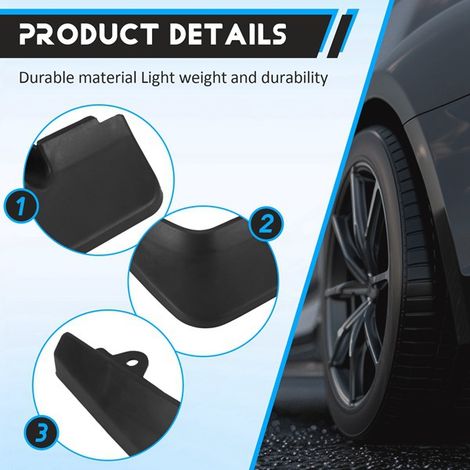 1 Satz schwarze Polypropylen-Kotflügel für vorne und hinten, passend für Pkw. Geeignet für: Renault. (1/5)