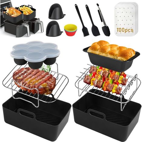 Silicone Air Fryer Accessories, 12 Pack, for Ninja Dual AF300UK AF400UK and Tower Air Fryer T17088 (1/5)