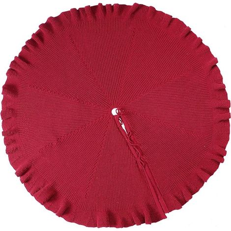 Tapis de sapin de Noël, bordeaux, 122 cm d'épaisseur, décoration rustique pour les fêtes de fin d'année à la maison (1/5)