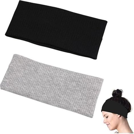 Bandeau Sport - Coton Noir - Élastique Respirant - Pour Jogging Yoga Fitness - 1 Pièce (1/4)