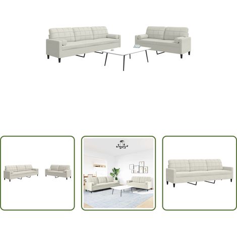 vidaXL Ensemble de canapés 2 pcs avec coussins et traversins velours (1/5)