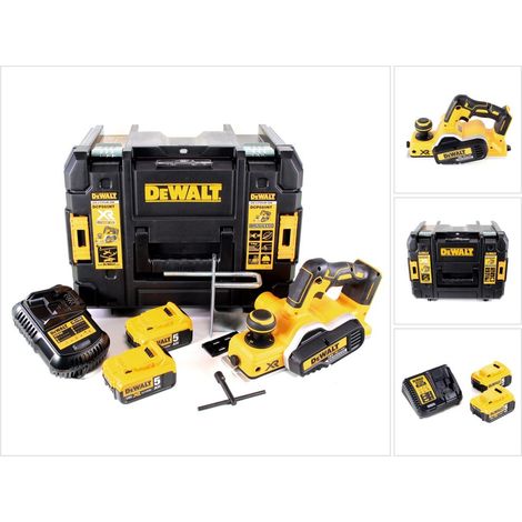 DeWalt DCP 580 P2 18 V Rabot sans fil 82 mm avec boîtier TSTAK VI + 2x Batteries DCB 184 5,0 Ah + 1x Chargeur DCB 115 (1/5)
