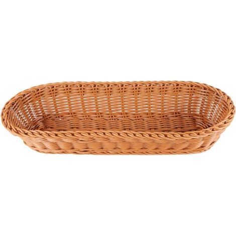 Panier de Portion Pain Tissé par Osier Ovale, Stockage 14 Pouces pour le Dessus Table CosméTique Fruit Nourriture et Salle
