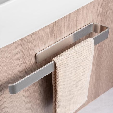 Handtuchhalter ohne Bohren selbstklebend gebürstet Silber 40CM (1/5)