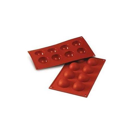 Silikomart  SF004 Stampo in Silicone per Monoporzioni SEMISFERA, Antiaderente, 8 cavità, Confezione da 1 Stampo per Dolci, Ø 50 h 25 mm, Made in Italy