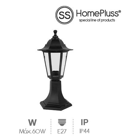 Farol jardin Gardeno sobremuro E27 IP44 Negro (1/2)