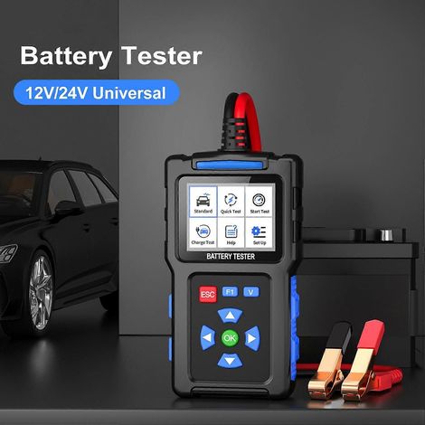 12V/24V Autobatterietester, Kfz-Batterietester 20–2000 CCA, 10–300 Ah, Blei-Säure, AGM, Flachbatterie, AGM W