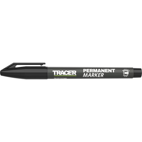 Tracer - Permanentbaumarker mit Feinspitze (1-2mm Universalmarker mit Rundspitze und schnell trocknender Tinte) - Schwarz