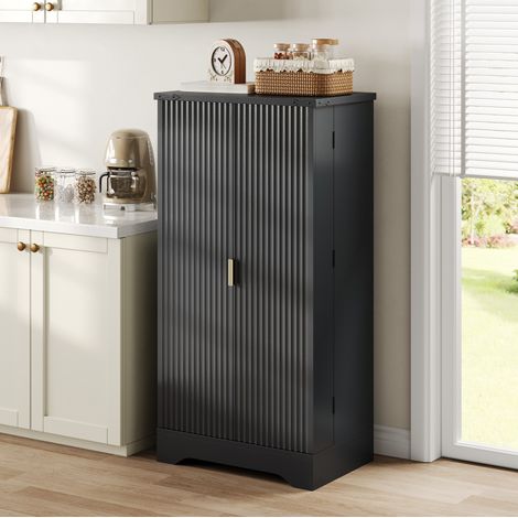 MEUBLIV Küchenschrank 120 x 60,5 x 40 cm Schwarz – LED-Sensor und Stauraum (1/5)