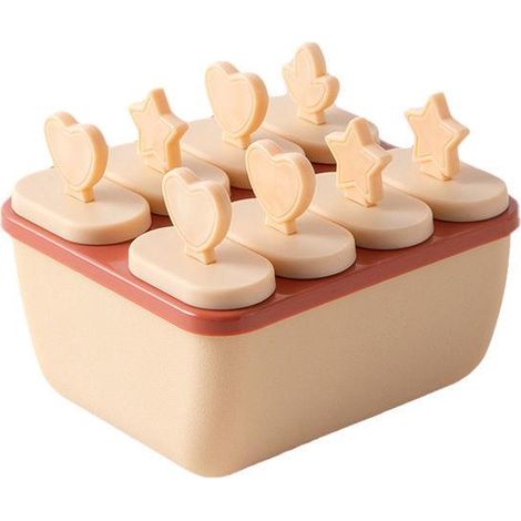 Moule à glace avec 8 bâtonnets et supports (Rose 1211,59,5cm), démoulage facile, moules à sucettes glacées pour enfants, tout-petits et adultes (1/5)
