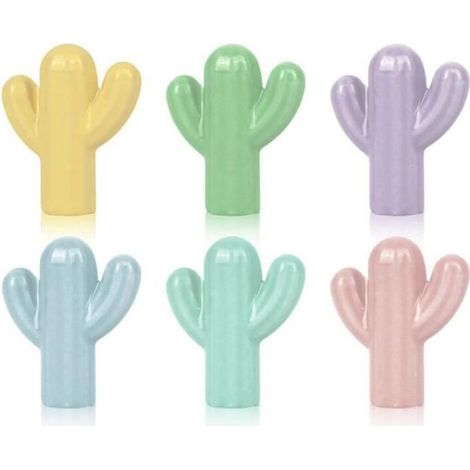 Poignée de cuisine - Non spécifié - Cactus - Lot de 6 - Céramique - Couleurs variées (1/4)