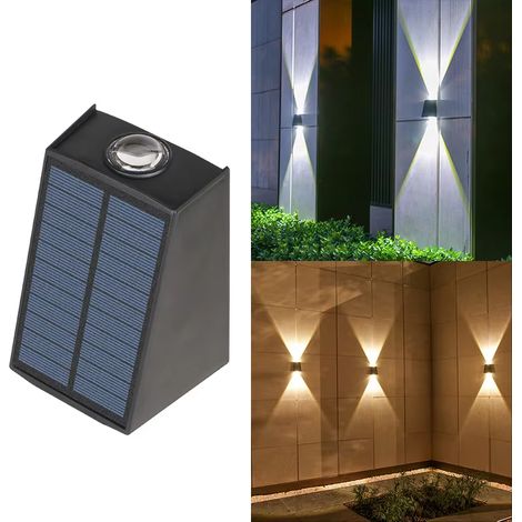 Applique solare a 2 modalità, illuminazione decorativa e impermeabile per casa, veranda e giardino (bianco caldo + bianco freddo) (1/5)