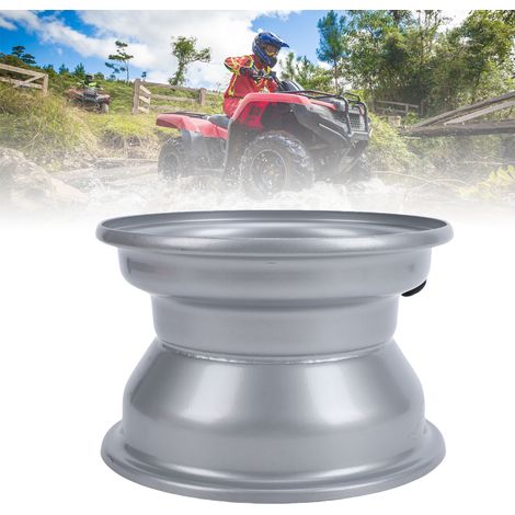 Jante de roue quad 16x8-7, 3 trous de fixation, 7 pouces, compatible avec pneus tout-terrain Kazuma (quad, kart, UTV), 125 ml et 150 ml, couleur argent. (1/4)