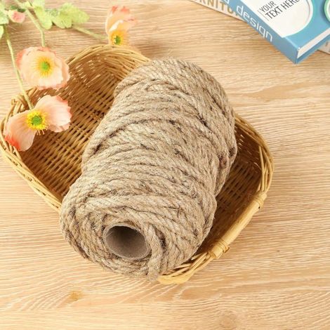 Corde en sisal de 8 mm x 30 m pour arbres à chat, idéale pour réparer les griffoirs pour chats (1/3)