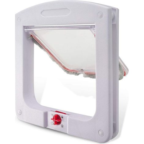 Chatière pour chat et petit chien – Verrouillage 4 voies – Installation sur bois, PVC, verre – Dimensions 20.3x22.5cm – Plastique ABS résistant à l'eau (1/5)