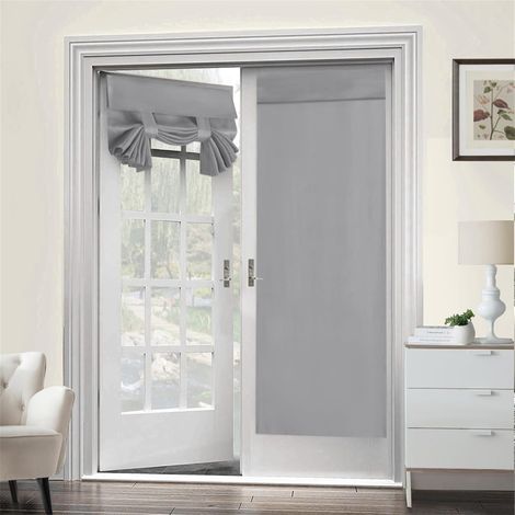 French Door Panel, Thermal Insulation Curtain Panel, Blackout Curtains, French Door Panels (26x20in (2 Panels), Light Grey) (1/5)