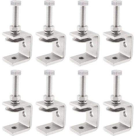 8 Pièces Serre Joints C 30mm, Pince C Acier Inoxydable 304 Réglable Plage de Serrage 0-25mm pour Soudage Charpentier Montage Domestique, l'Ébénisterie (1/4)