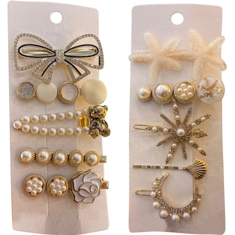 10 perles broche cheveux cristal élégant décoratif artisanal étoile mer clip cheveux jeu pour quotidien fête voyage (1/5)