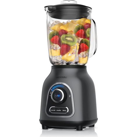 Mixeur blender inox - Blender mixeur 1400 W avec récipient en verre 1,75 L - Couteau à 6 lames en inox - 3 programme, Crush, Smoothie, fonction impulsion, 30 niveaux de puissance 24000 tr/min (1/5)