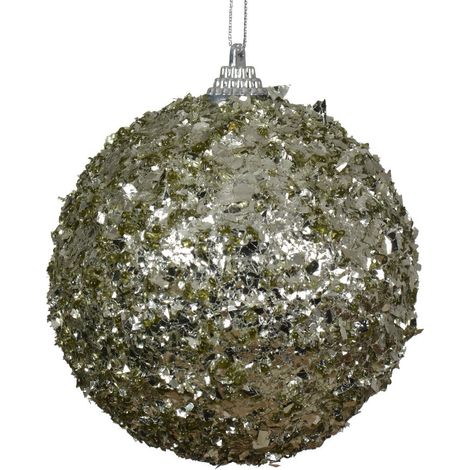 pallina di natale con Paillettes Verde 10cm
