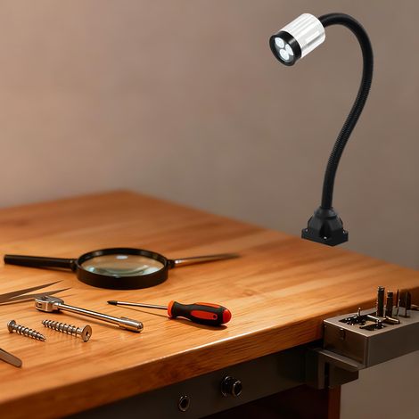 Flexible LED Work Bench Light Workshop Inspection Lamp with Fixed Base Work Lamp 6W (1/5)