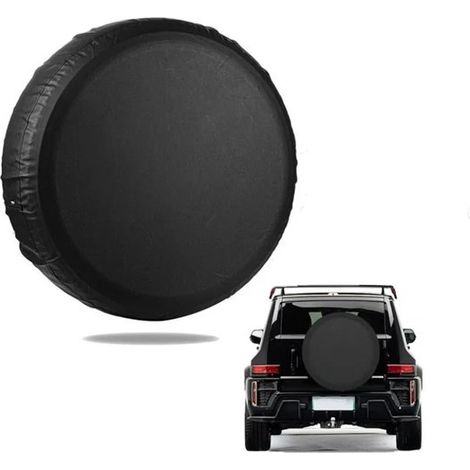 Fundas universales para neumáticos de autocaravanas, SUV y camiones: cuero sintético de PVC resistente, color negro, aptas para neumáticos de 80-83 cm. (1/5)