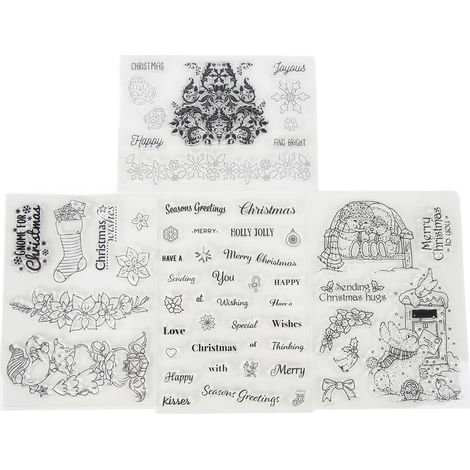 Tampon en Caoutchouc Transparent pour Scrapbooking DIY Noël Décoration (1/5)